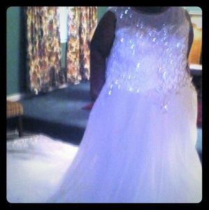 Plus size crystal wedding dress